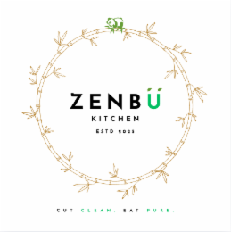 ZENBÜ KITCHEN ESTD 2025 CUT CLEAN. EAT PURE. logo
