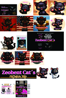 ZEOBENT CAT'S, REPLACE LITTER EVERY 2 WEEKS, YOUR CAT ALREADY CHOSE, ELIMINA PERFUME, OLORES, CAPTURA VIRUS Y BACTERIAS,  ES HIPOALERGENICO, CARES ABOUT YOUR PET AND FAMILY!, ZEOBENT CAT'S  HARD ROCK,  ZEOBENT CAT'S THE LUCKY CAT, PREMIUM ZEOBENT CAT'S,  CLEAN PAWS, ROCK PREMIUM TRIO,  PREMIUM TRIO,  SLEEP Z Z, ZEOBENT CAT'S THE LUCKY CAT, ZEOBENT CAT'S COLLECTIBLE VINYL FIGURE, ZEOBENT CAT'S PREMIUM NO FRAGANCES, CLUMPING LITTER, ZEOBENT CAT'S Z Z, 15 DAYS OF ODOR CONTROL, ADVANCED SIMPLY UNSCENTED, ZEOBENT CAT'S  AGLUTINANTE DE MAXIMO PODER, PLACE A 5 CM/2 INCH LAYER IN THE LITTER BOX, REMOVE THE USED MATERIAL AND REPLACE WITH CLEAN MATERIAL, A T Z AMERICAN TOP ZEOLIT INC, PRODUCED WITH ARGENTINE MINERALS; PURE CLINOPTILOLITE (ZEOLITES AND BENTONITES) OF THE HIGHEST QUALITY, COMPLYING WITH INTERNATIONAL MARKET STANDARDS, ECO FRIENDLY 18.5 LBS logo