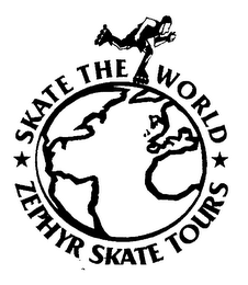 ZEPHYR SKATE TOURS. SKATE THE WORLD logo