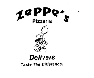 ZEPPE'S PIZZERIA DELIVERS TASTE THE DIFFERENCE! logo