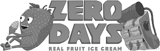 ZERO DAYS REAL FRUIT ICE CREAM logo