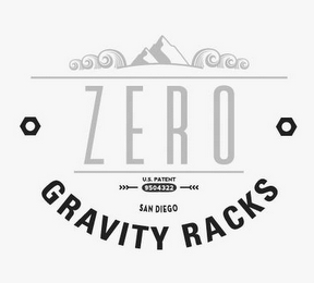 ZERO GRAVITY RACKS U.S. PATENT 9504322 SAN DIEGO logo