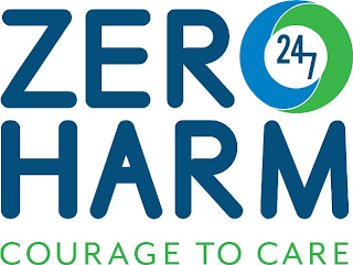 ZERO HARM 24 7 COURAGE TO CARE logo