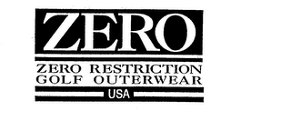 ZERO ZERO RESTRICTION GOLF OUTERWEAR USA logo