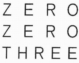 ZERO ZERO THREE logo