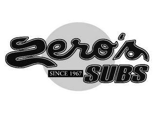 ZERO'S SUBS SINCE 1967 logo