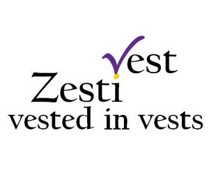 ZESTI VEST VESTED IN VESTS logo