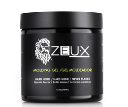 ZEUX MOLDING GEL / GEL MOLDEADOR. HARD HOLD/HARD SHINE / NEVER FLAKES. FIJACIÓN FUERTE / BRILLO INTENSO/ NO FORMA ESCAMAS 16 OZ (454G) logo