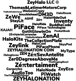 ZEY HALO LLC PIFACE ZEYHALONATION COIN ZENAI THECOLLECTIONPLATE SKYYPOD POCKET BOOK GOTITGLOWINON logo