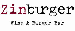 ZINBURGER WINE & BURGER BAR logo
