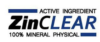 ZINCLEAR ACTIVE INGREDIENT 100% MINERAL PHYSICAL logo