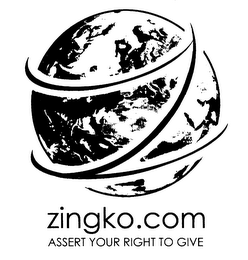 ZINGKO.COM ASSERT YOUR RIGHT TO GIVE logo