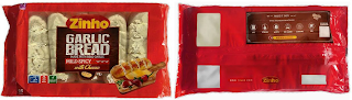 ZINHO GARLIC BREAD MADE WITH REAL GARLIC MILD SPICY WITH CHEESE ZINHO WWW.ZINHO.COM logo
