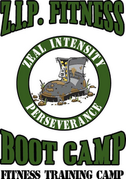Z.I.P. FITNESS BOOT CAMP FITNESS TRAINING CAMP ZEAL INTENSITY PERSEVERANCE logo