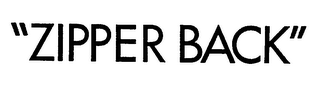 "ZIPPER BACK" logo