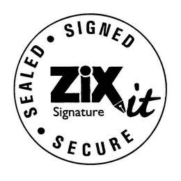 ZIX IT SIGNATURE SIGNED SEALED SECURE logo