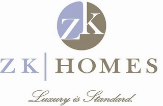 ZK ZK HOMES LUXURY IS STANDARD. logo