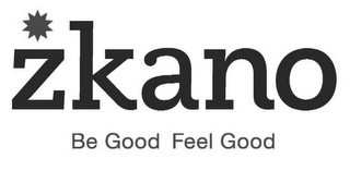 ZKANO BE GOOD FEEL GOOD logo