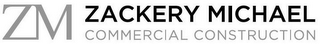 ZM ZACKERY MICHAEL COMMERCIAL CONSTRUCTION logo
