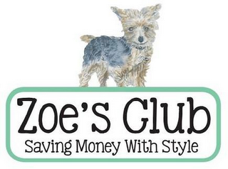 ZOE'S CLUB SAVING MONEY WITH STYLE logo
