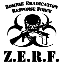 ZOMBIE ERADICATION RESPONSE FORCE Z.E.R.F logo