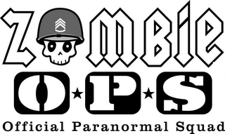 ZOMBIE O P S OFFICIAL PARANORMAL SQUADRON logo