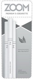 ZOOM PREMIUM E-CIGARETTE 900 TRU-PUFFS THREE DISPOSABLE E-CIGARETTES ZOOMECIGS.COM