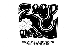ZOOP THE WHIPPED JUICE COOLER WITH REAL FRUIT ZIP logo