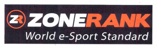 ZR ZONERANK WORLD E-SPORT STANDARD logo