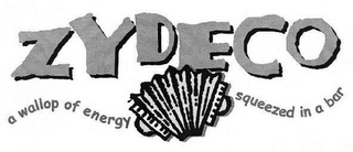 ZYDECO A WALLOP OF ENERGY SQUEEZED IN A BAR logo