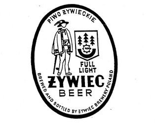 ZYWIEC BEER FULL LIGHT PIWO ZYWIECKIE 1856 BREWED AND BOTTLED BY ZYWIEC BREWERY POLAND logo