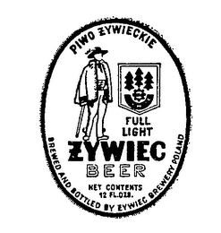 ZYWIEC BEER PIWOZYWIEKIE FULL LIGHT BREWED AND BOTTLED BY ZYWIEC BREWERY POLAND logo