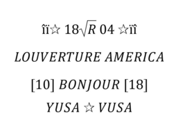ÎÏ 18 R 04 ÎÏ LOUVERTURE AMERICA [10] BONJOUR [18] YUSA  VUSA logo